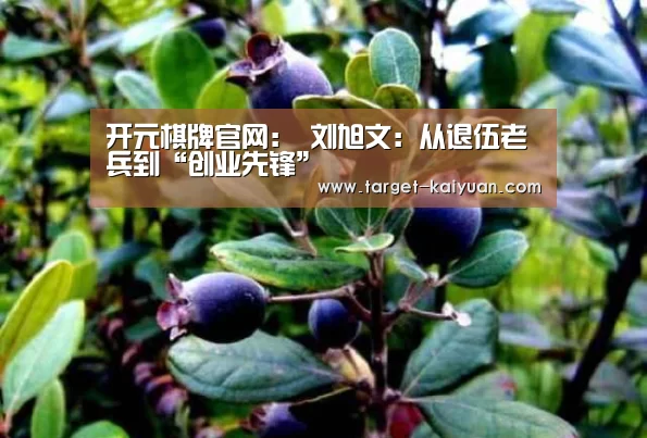 开元棋牌官网:
刘旭文:从退伍老兵到“创业先锋”(图2) 开元棋牌app